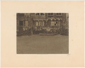 Façades arrière de la Voorstraat 463, 461 et 459 à Dordrecht - Willem Witsen (signed by artist)