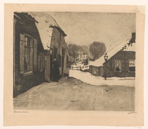 Maisons enneigées à Ede - Willem Witsen (signed by artist)