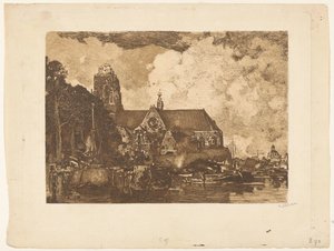Vue de la Grande Église à Dordrecht