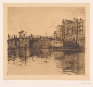 Vue sur la Kraansluis à Amsterdam
