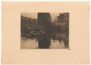 Vue sur le passage à niveau près de la Montelbaanstoren à Amsterdam - Willem Witsen (signed by artist)
