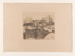 Vue des ruines de Post Street, San Francisco - Willem Witsen (signed by artist)