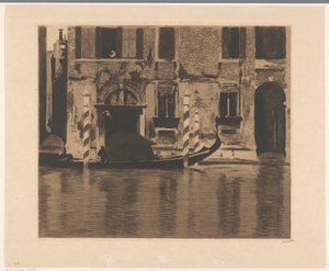 Gondole avec structure sur le Grand Canal à Venise - Willem Witsen (signed by artist)