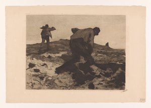 Travailleurs agricoles sur la lande - Willem Witsen (signed by artist)