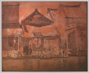 Batavia, maisons au bord de la rivière - Willem Arnoldus Witsen
