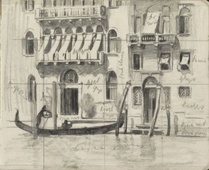 Maisons avec des auvents sur les balcons au Canal Grande à Venise
