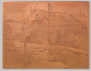 Dans le kampong, bananier au premier plan - Willem Arnoldus Witsen