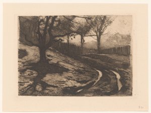 Paysage avec arbres et clôture