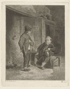 Intérieur avec paysans
