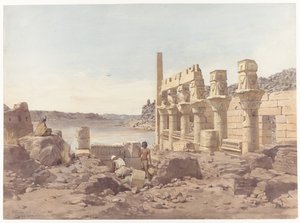 Vue des ruines du temple à Philae près d
