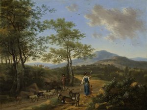 Paysage italien avec bergers