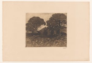 Ferme près de grands arbres - Willem de Zwart (signed by artist)