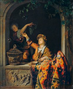 Les Bulles de savon … - Willem van (after) Mieris