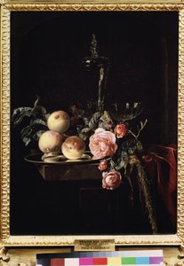 Nature morte de roses et de pêches - Willem van Aelst
