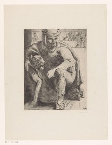 Chasseur avec chien - Willem van Konijnenburg (signed by artist)