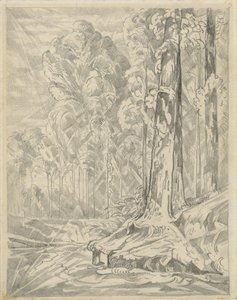Clairière entre de grands arbres - Willem van Konijnenburg