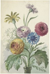 Bouquet de fleurs dans le col d