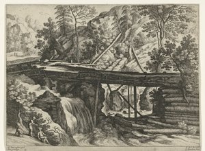 Paysage de montagne avec aqueduc en bois - Willem van Nieulandt (II)