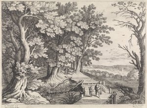 Paysage avec Abraham et Isaac - Willem van Nieulandt (II)