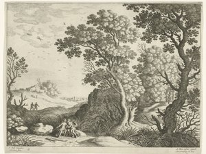 Paysage avec Diane et une nymphe (Paysages italiens) - Willem van Nieulandt (II)