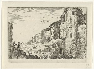 Paysage avec ruine romaine