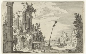 Ruines romaines près de la mer (Romeinse ruïnes en kustlandschappen) - Willem van Nieulandt (II)