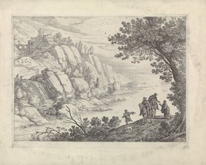 Cavaliers et mendiants dans un paysage - Willem van Nieulandt (II)