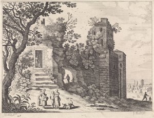 Ruine avec un groupe de femmes et d