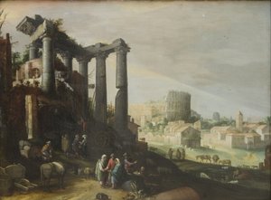 Paysage avec vue sur Campo Vaccino à Rome - Willem van Nieulandt d.Y.