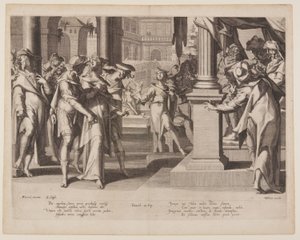 Susanna Before Daniel, plaque 3 de Thrones of Justice (Thronus Iustitiae) - Willem van Swanenburgh