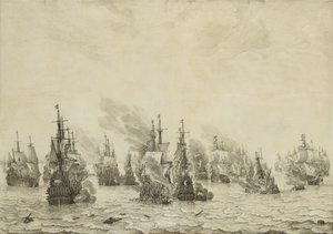 La bataille de Livourne (Leghorn) - Willem van de Velde (I)