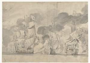Bataille navale de Lowestoft le 13 juin 1665 - Willem van de Velde (I)