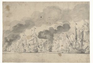 Bataille navale de Lowestoft le 13 juin 1665 - Willem van de Velde (I)