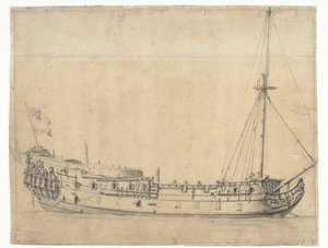 Le Loyal George, capturé après la bataille des Quatre Jours en juin 1666 - Willem van de Velde (II)