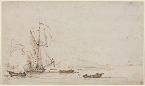 Yacht recevant un salut, vers 1700 - Willem van de Velde