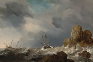 Navires dans une tempête - Willem van de Velde the Younger