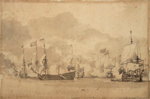 La bataille de Texel (Kijkduijn) 11-21 août 1673, c.1673 - Willem van de Velde the Younger