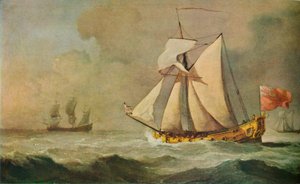 Le yacht Cleveland en mer par une brise fraîche, 1678 - Willem van de Velde the Younger