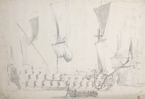 Un quatrième rang anglais par temps calme - Willem van de the Elder Velde