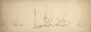 Navires hollandais en mer, 28 mai-7 juin 1665 - Willem van de the Elder Velde
