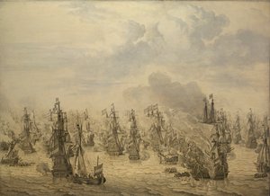 La bataille de Scheveningen - Willem van de the Elder Velde