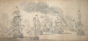 La bataille de Solebay, 28 mai-7 juin 1672 - Willem van de the Elder Velde