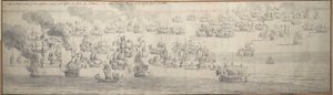 La Bataille de Texel (Kijkduin) - Willem van de the Elder Velde