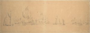 La flotte hollandaise par vent léger, vers 1666