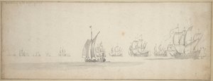 La flotte hollandaise en route vers la côte écossaise