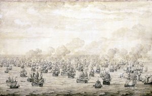 La première bataille de Schooneveld, 28 mai 1673 - Willem van de the Elder Velde