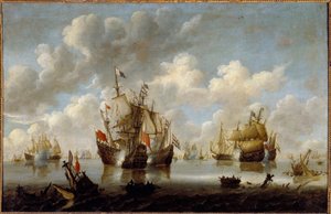 Combat en mer du Nord au XVIIe siècle