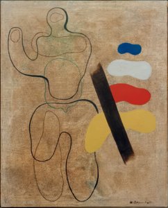 Figure linéaire avec couleurs - Willi Baumeister