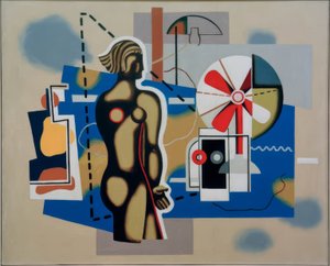 Figure féminine sur fond bleu - Willi Baumeister
