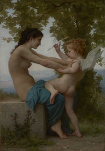Une jeune fille se défendant contre Éros, vers 1880 - William Adolphe Bouguereau